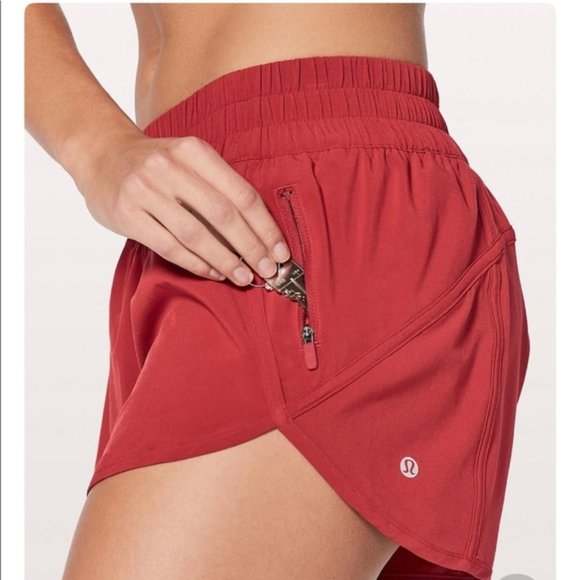 lululemon athletica Pants - Lululemon Run Tracker Shorts V Persian Red 4"